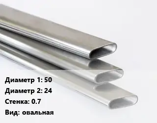 Труба плоскоовальная 50х24 s=0.7 овальная